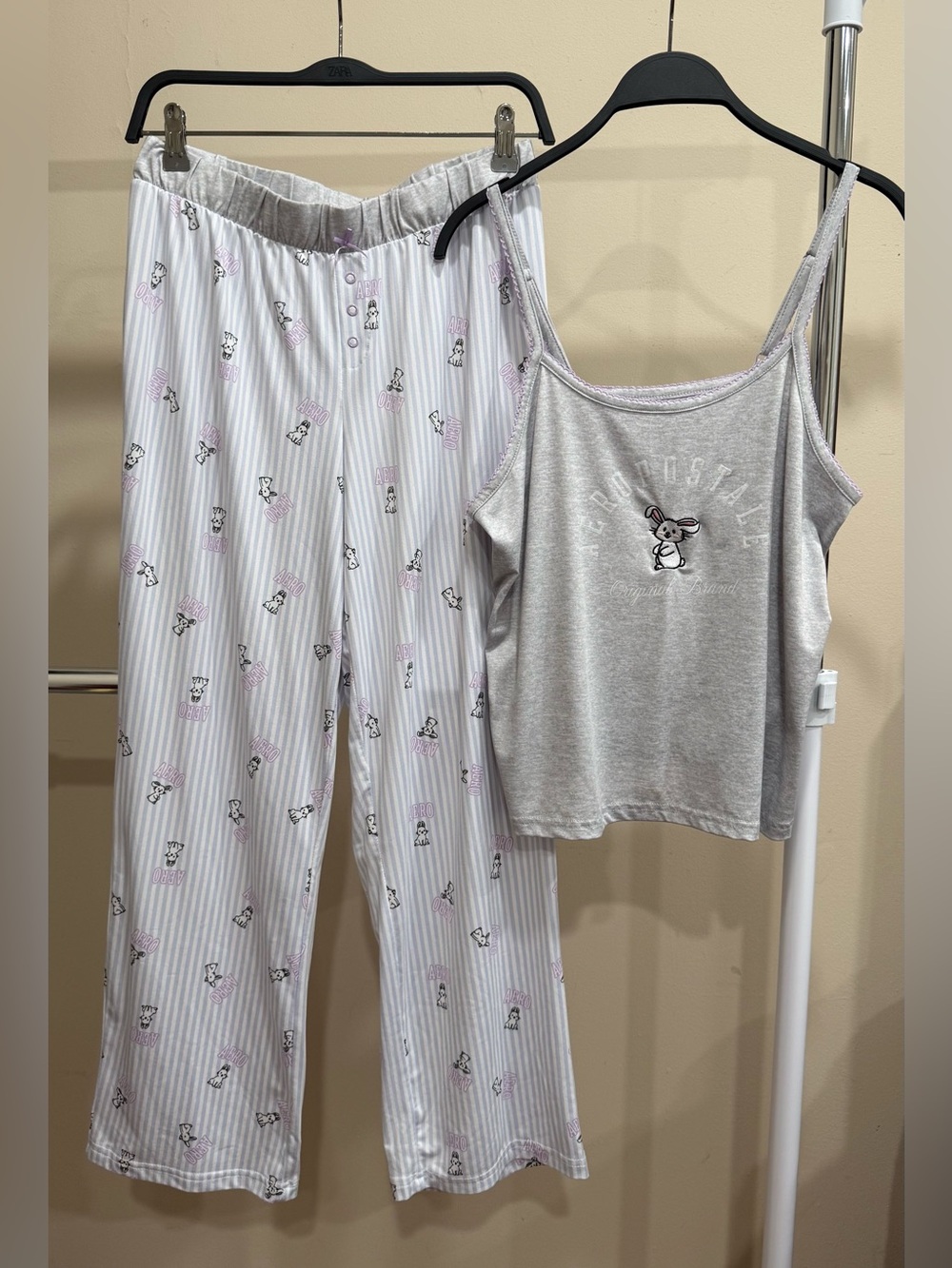 Aéropostale Bunny Pajama Set Tank Top & Pants Size L
